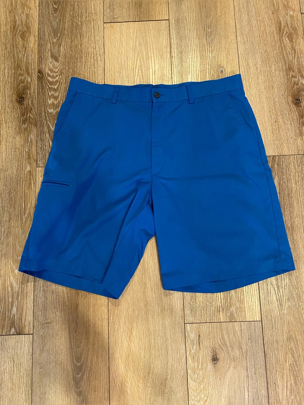 PGA Tour Men’s Golf Shorts Size 36 Blue Flat Front 100% Polyester Pockets
